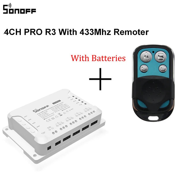 Módulo WiFi Inteligente 4 Canais para Automação Total SONOFF 4CH R3 / 4CH PRO R3