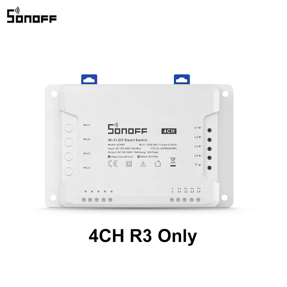 Módulo WiFi Inteligente 4 Canais para Automação Total SONOFF 4CH R3 / 4CH PRO R3