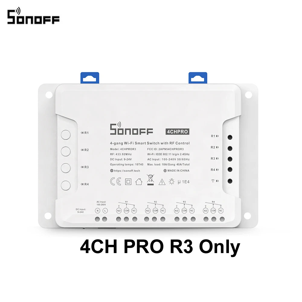 Módulo WiFi Inteligente 4 Canais para Automação Total SONOFF 4CH R3 / 4CH PRO R3
