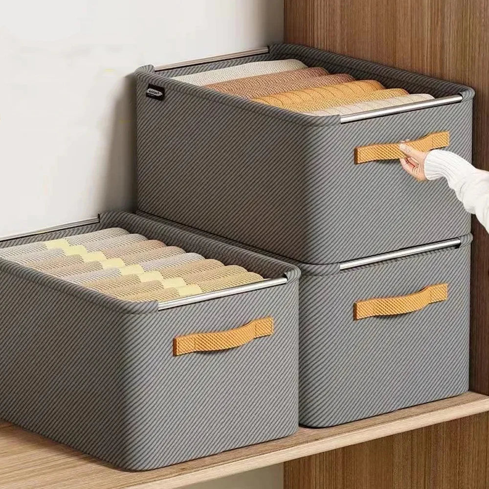 Caixa Organizadora de Roupa Dobrável com Estrutura Reforçada