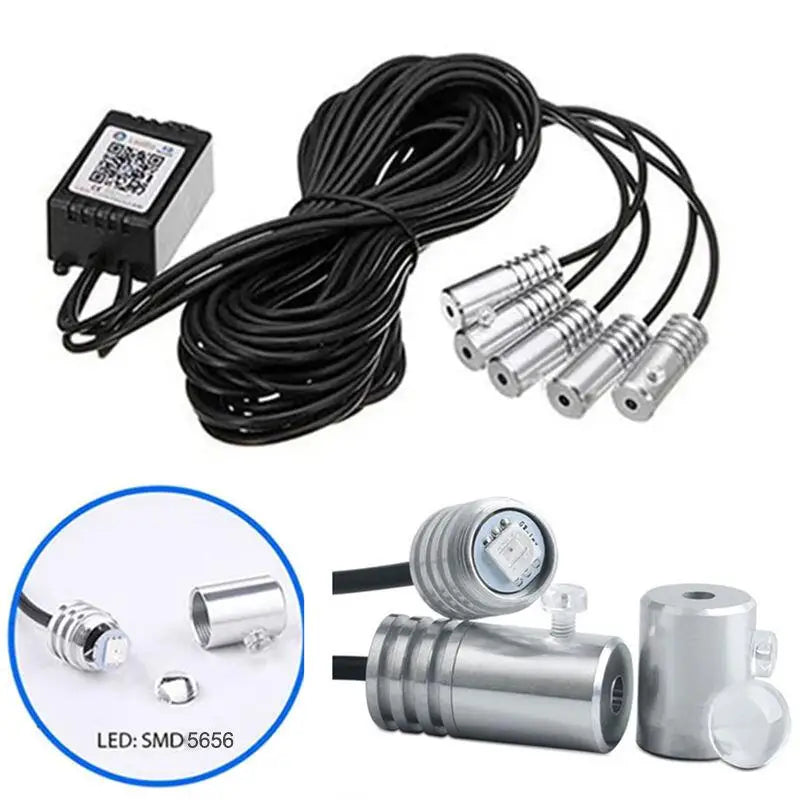 Fita de Luz Flexível RGB com Controlo por App – Iluminação Ambiente para Carro