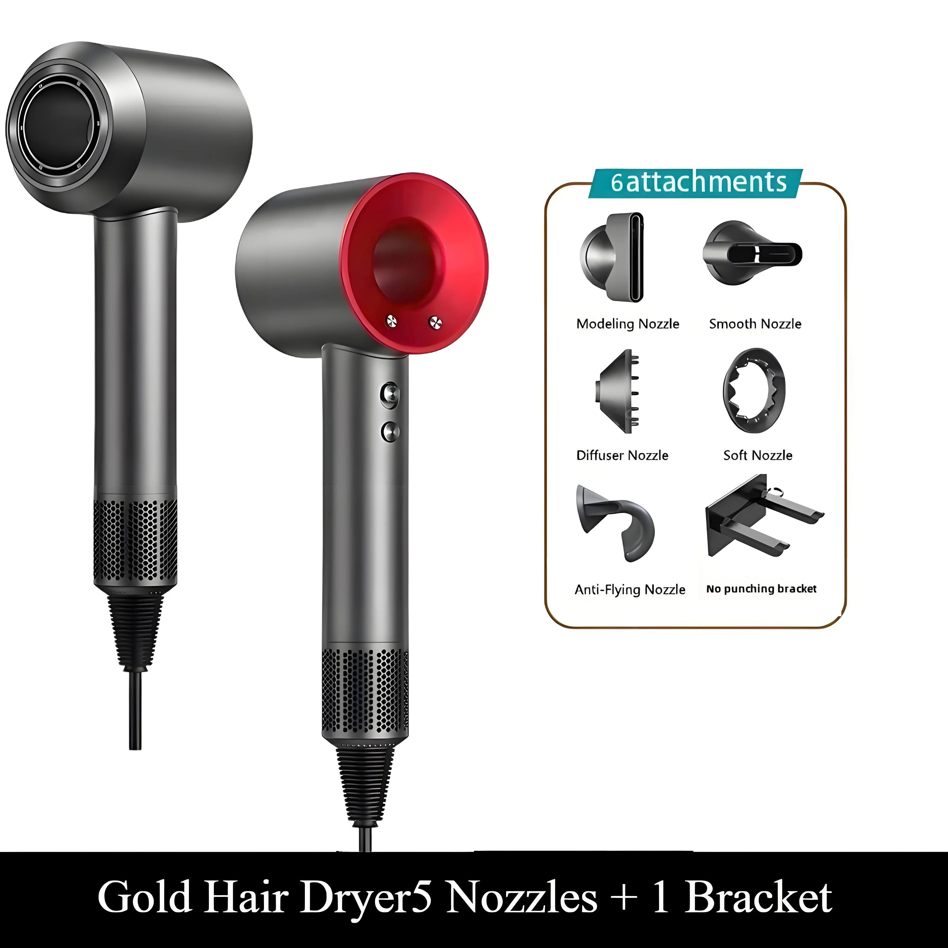 Secador de Cabelo de Alta Velocidade com Iões Negativos e Controlo Inteligente de Temperatura