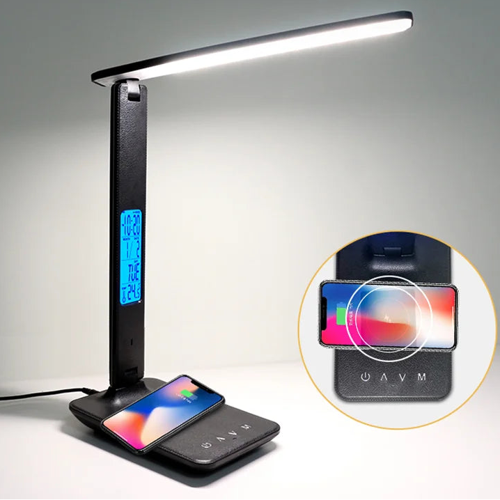 Candeeiro de mesa com carregamento sem fio