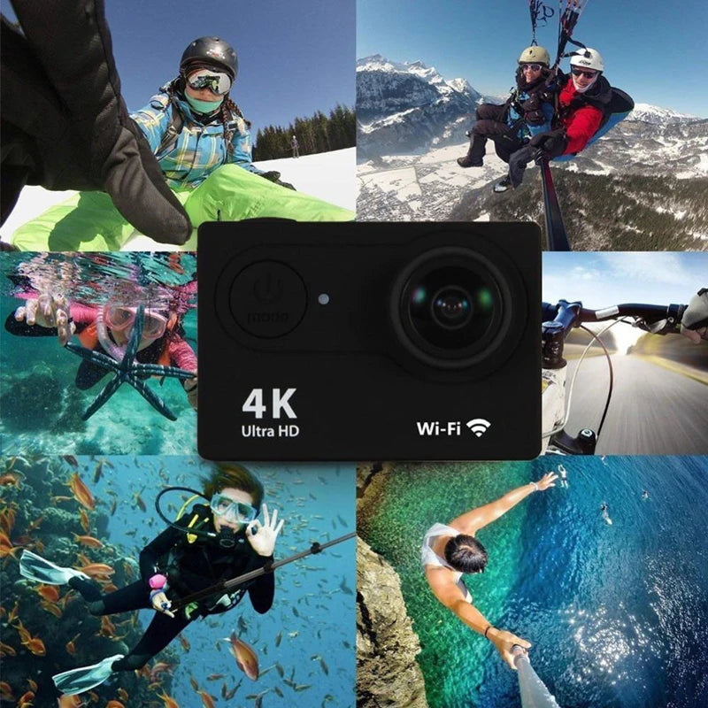 Câmara de Ação Ultra HD 4K – Desportos, Aventura e Gravação Subaquática