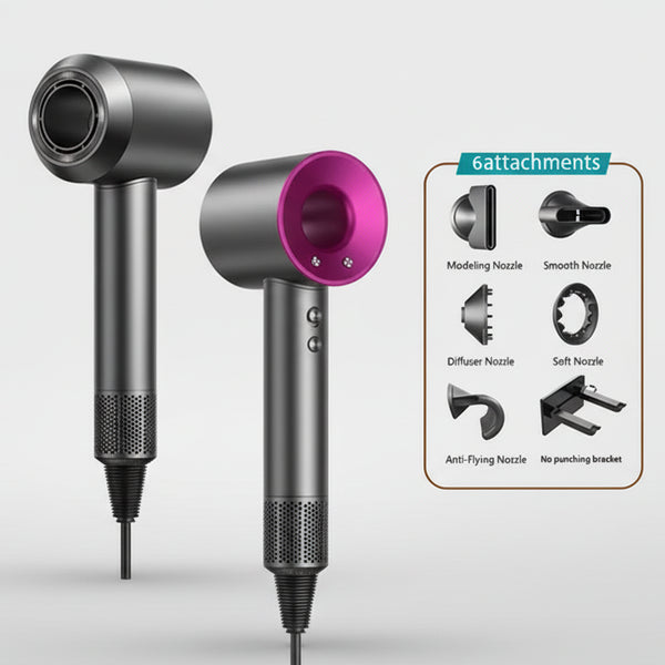 Secador de Cabelo de Alta Velocidade com Iões Negativos e Controlo Inteligente de Temperatura
