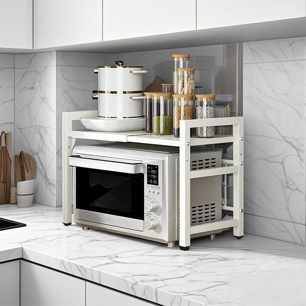 Prateleira de Cozinha Ajustável para Micro-ondas e Arrumação – 42 a 64 cm