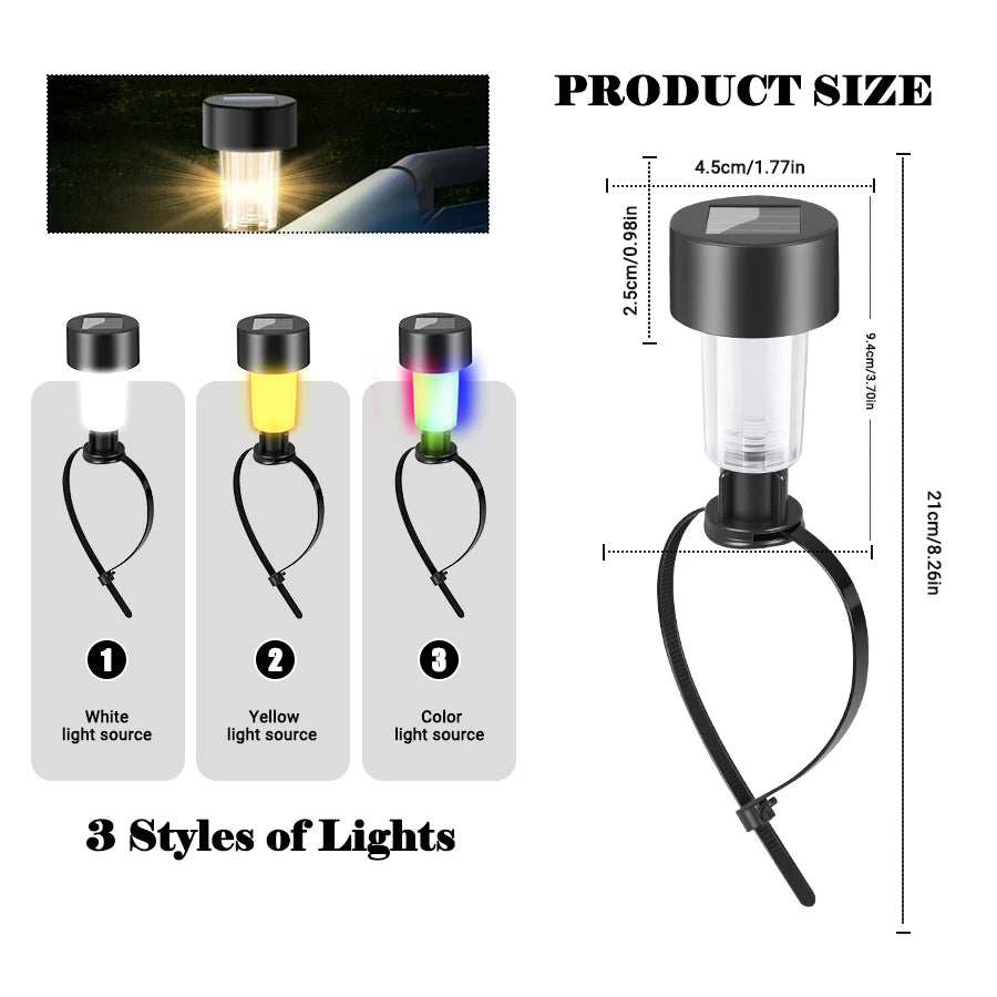 Luz solar externa para jardim, à prova d'água, com LED.