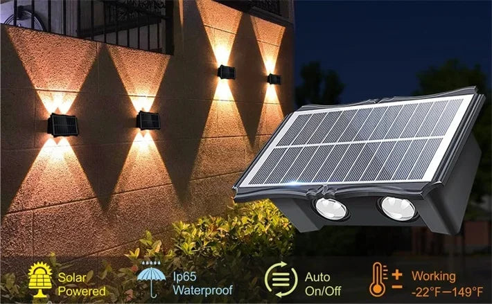 Candeeiro Solar de Parede LED para Exterior – Iluminação Decorativa