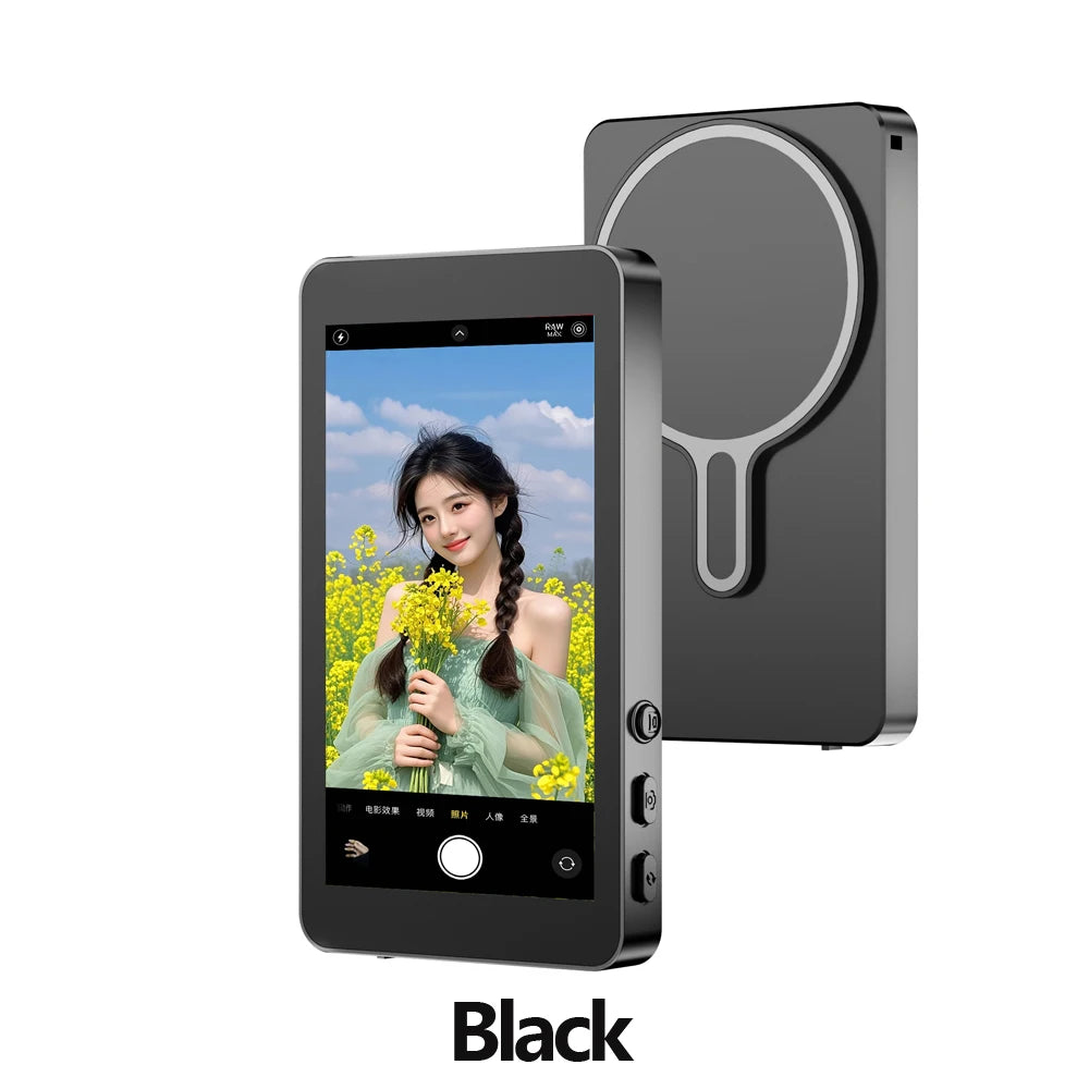 Monitor Selfie Magnético para Telemóvel com Bluetooth – Ideal para Vlog, Lives e Vídeos