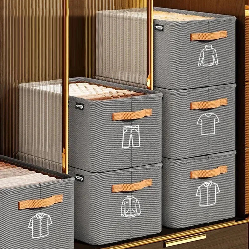 Caixa Organizadora de Roupa Dobrável com Estrutura Reforçada